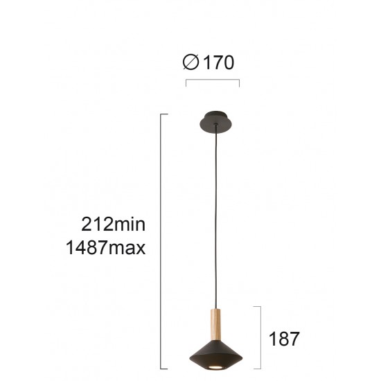 Pendul KONA 4235101 Viokef GU10, Negru, Grecia
