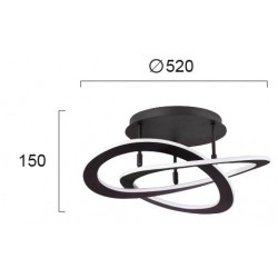 Lustra Plafon CHARLIE 4235700 Viokef LED, Negru, Grecia