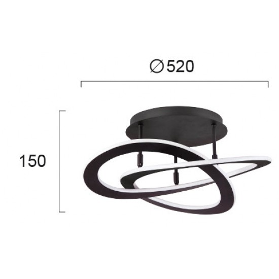 Lustra Plafon CHARLIE 4235700 Viokef LED, Negru, Grecia