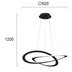Suspensie CHARLIE 4235800 Viokef LED, Negru, Grecia