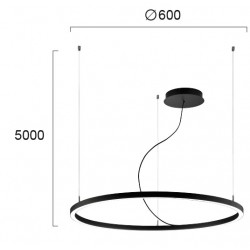 Suspensie VERDI 4244801 Viokef LED, Negru, Grecia