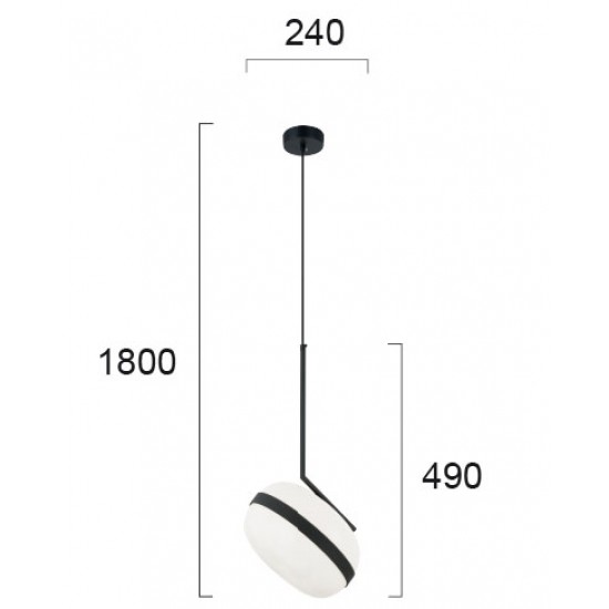 Pendul PALMA 4245300 Viokef E27, Negru, Grecia