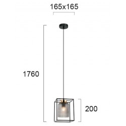 Pendul ZAC 4246800 Viokef E27, Negru, Grecia