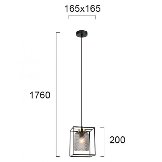 Pendul ZAC 4246800 Viokef E27, Negru, Grecia