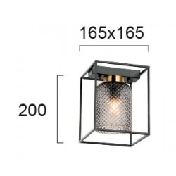 Plafoniera ZAC 4246900 Viokef E27, Negru, Grecia