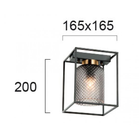 Plafoniera ZAC 4246900 Viokef E27, Negru, Grecia