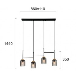 Suspensie ZAC 4247000 Viokef E27, Negru, Grecia