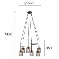 Suspensie ZAC 4247100 Viokef E27, Negru, Grecia