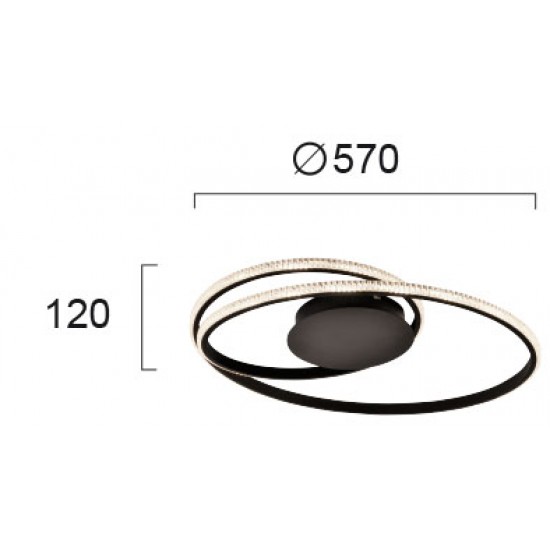 Lustra Plafon BERLIN 4247700 Viokef LED, Negru, Grecia