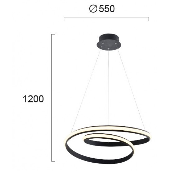 Suspensie SIGMA 4247900 Viokef LED, Negru, Grecia