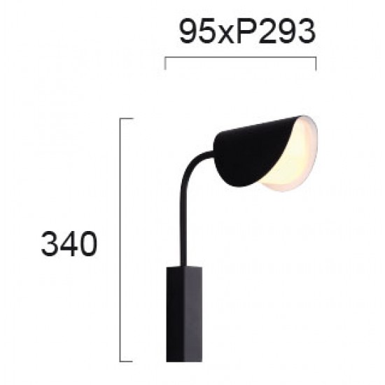 Aplica ADA 4248200 Viokef G9, Negru, Grecia