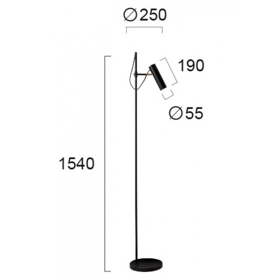 Lampadar ZINA 4249200 Viokef GU10, Negru, Grecia