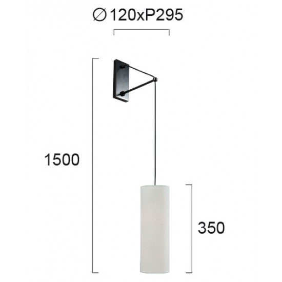 Aplica SALINA 4249300 Viokef E27, Negru, Grecia