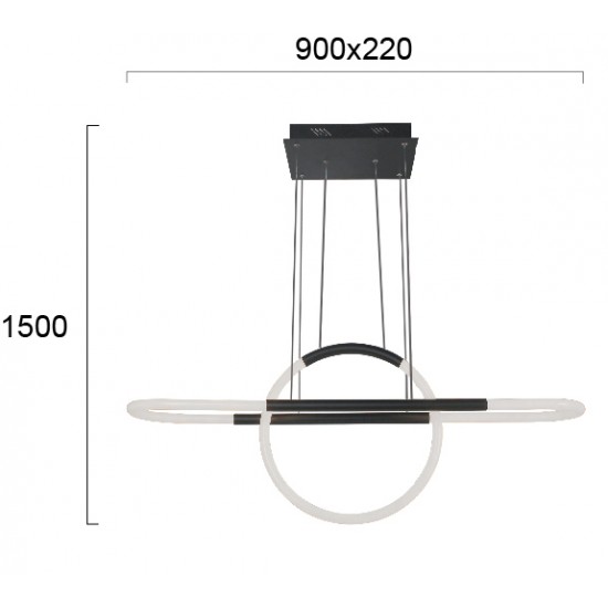 Suspensie GIROTONDO 4250200 Viokef LED, Negru, Grecia