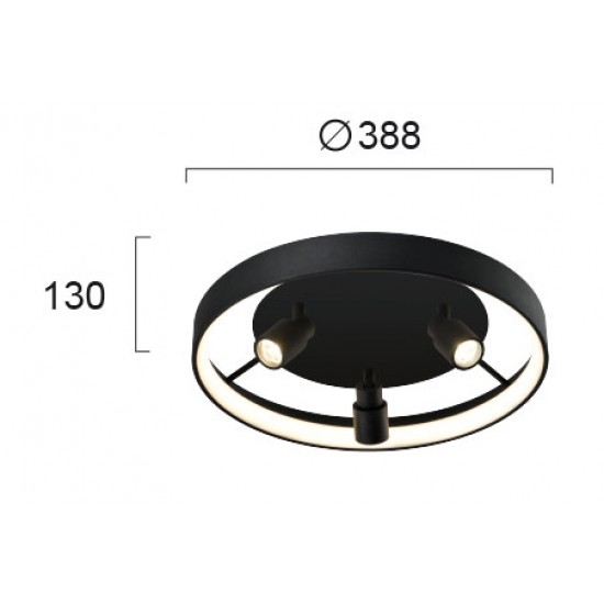Lustra Plafon DENIS 4250700 Viokef LED, Negru, Grecia