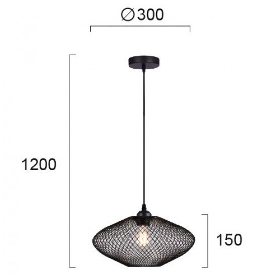 Pendul ELECTRA 4251500 Viokef E27, Negru, Grecia