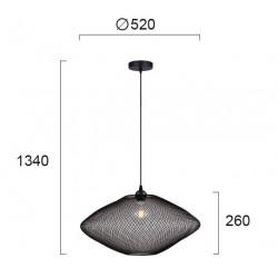 Pendul ELECTRA 4251600 Viokef E27, Negru, Grecia