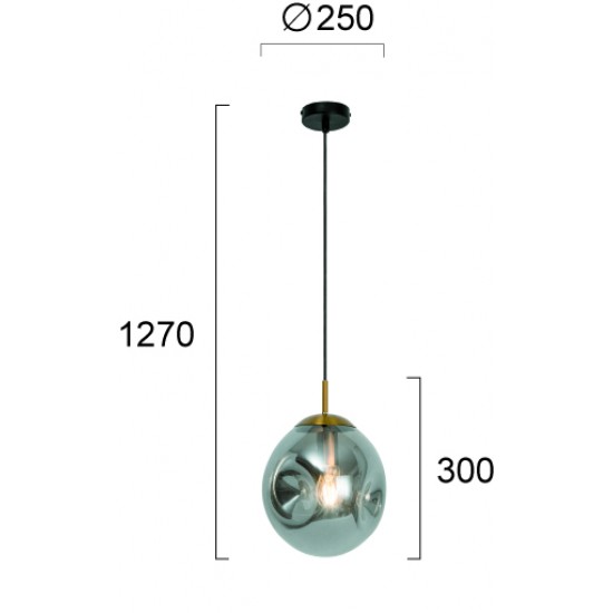 Pendul OSCAR 4253601 Viokef E27, Fumuriu, Grecia