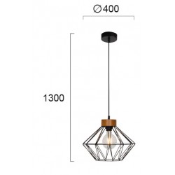 Pendul VEGA 4254100 Viokef E27, Negru, Grecia