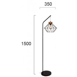 Lampadar VEGA 4254200 Viokef E27, Negru, Grecia