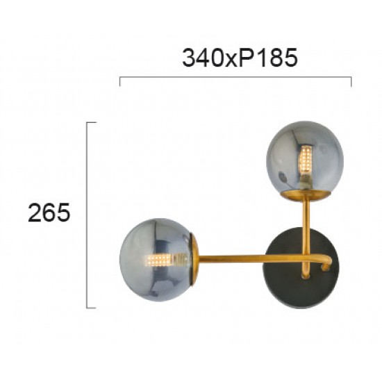 Aplica FIORE 4254300 Viokef G9, Crom, Grecia