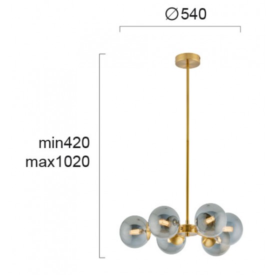 Suspensie FIORE 4254700 Viokef G9, Crom, Grecia