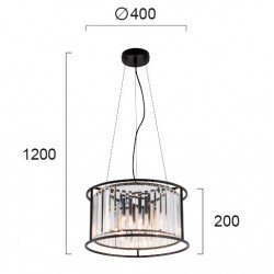 Suspensie RONDA 4256200 Viokef E14, Transparent, Grecia