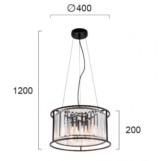 Suspensie RONDA 4256200 Viokef E14, Transparent, Grecia