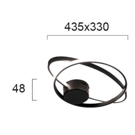 Lustra Plafon NOLA 4256400 Viokef LED, Negru, Grecia