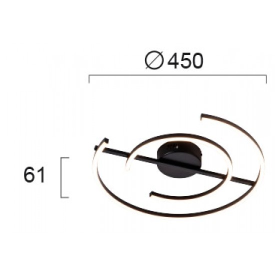 Lustra Plafon NOLA 4256500 Viokef LED, Negru, Grecia