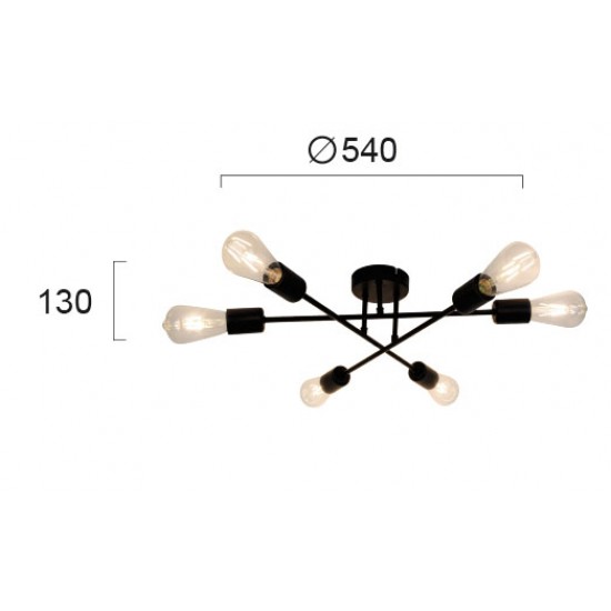 Candelabru FREESTYLE 4257600 Viokef E27, Negru, Grecia