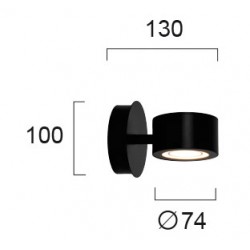 Downlight Aplicat PRIMA 4258000 Viokef LED, Negru, Grecia
