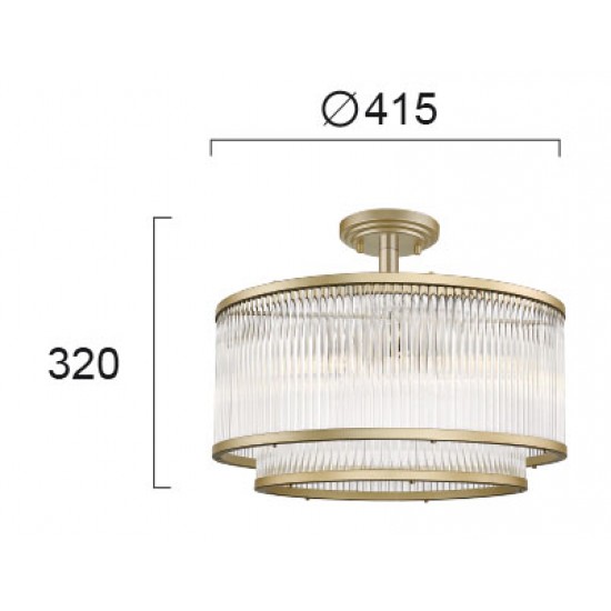 Lustra Plafon KAROLINA 4258800 Viokef E14, Auriu, Grecia