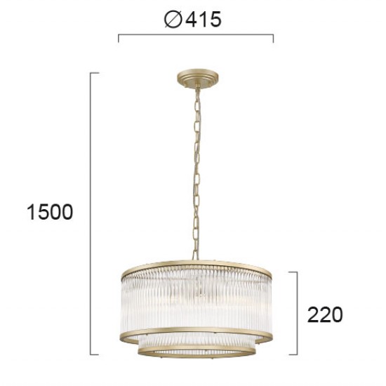 Pendul KAROLINA 4259000 Viokef E14, Auriu, Grecia