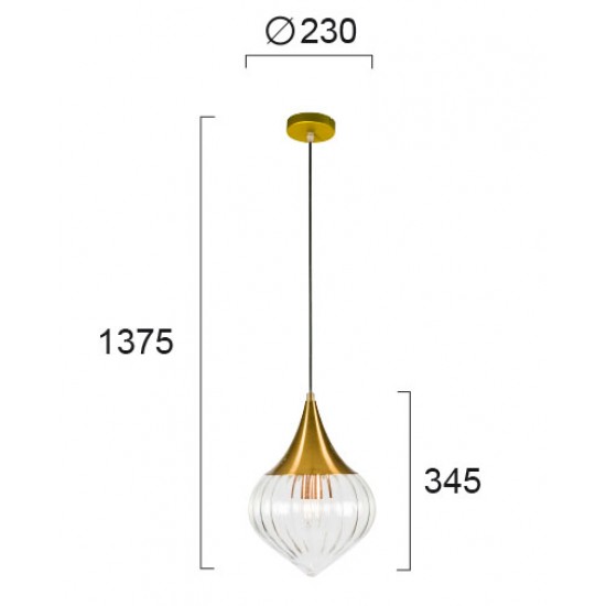Pendul LUCIDA 4259900 Viokef E27, Auriu, Grecia