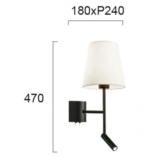 Aplica Dormitor SONIA 4260600 Viokef E27, Alb, Grecia