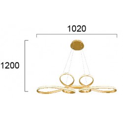Suspensie JILL 4263100 Viokef LED, Auriu, Grecia