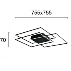 Lustra Plafon DANIEL 4263400 Viokef LED, Negru, Grecia