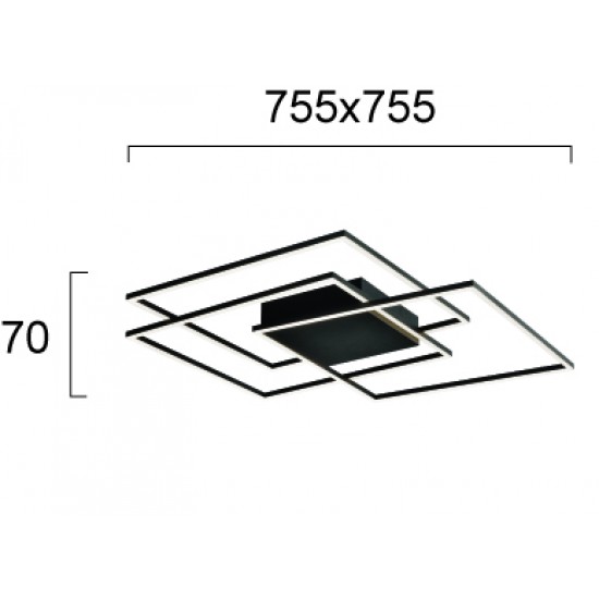 Lustra Plafon DANIEL 4263400 Viokef LED, Negru, Grecia