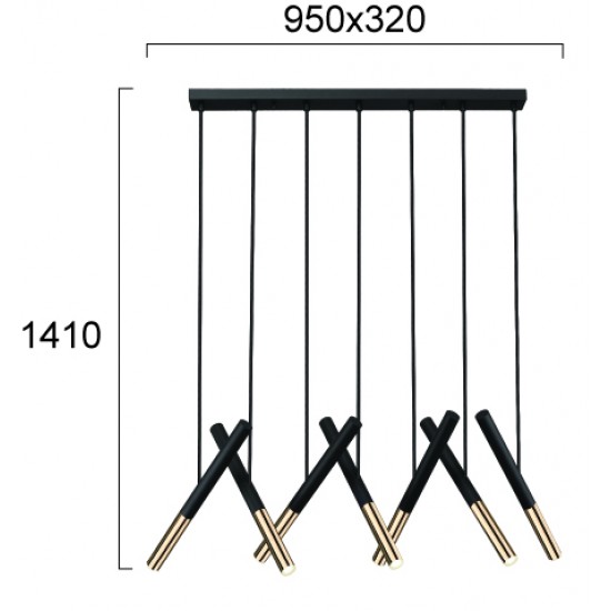 Suspensie BALLET 4265400 Viokef LED, Grecia
