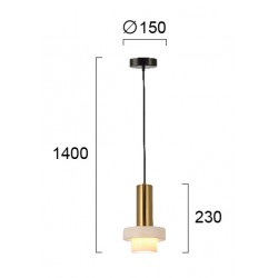 Pendul MARBLE 4266000 Viokef E27, Alb, Grecia