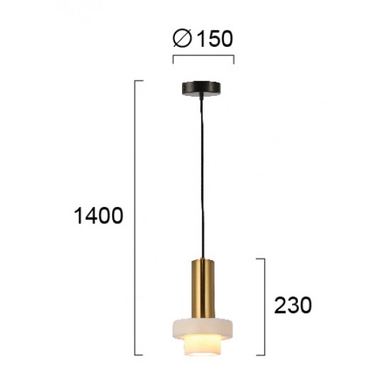 Pendul MARBLE 4266000 Viokef E27, Alb, Grecia