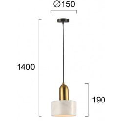 Pendul MARBLE 4266100 Viokef E27, Alb, Grecia