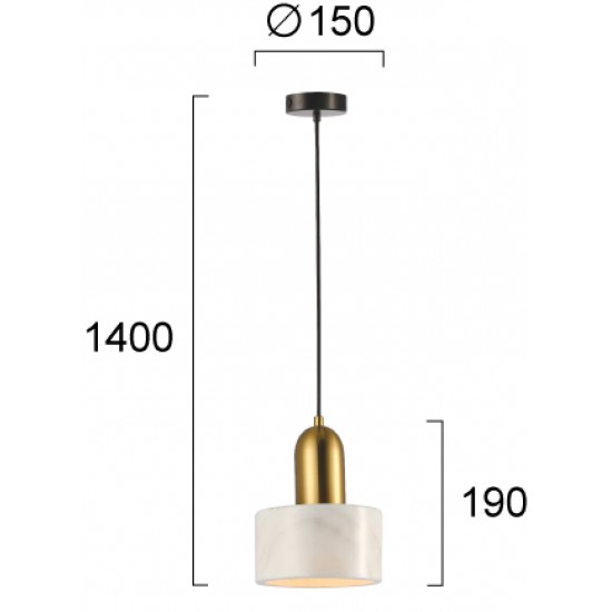 Pendul MARBLE 4266100 Viokef E27, Alb, Grecia