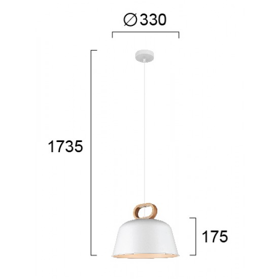 Pendul CLIP 4266800 Viokef E27, Alb, Grecia
