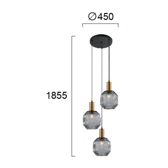 Suspensie ARIADNE 4267000 Viokef E27, Transparent, Grecia