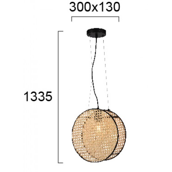 Pendul GHEISA 4267800 Viokef E27, Natural, Grecia