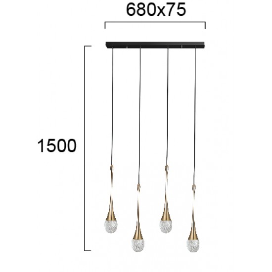 Suspensie STAR LIGHT 4268600 Viokef LED, Transparent, Grecia