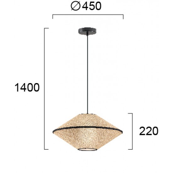Pendul AMICA 4270200 Viokef E27, Natural, Grecia