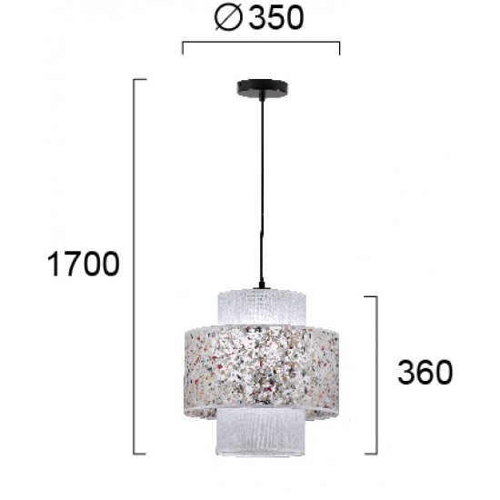 Suspensie MOZAIKA 4270300 Viokef E27, Alb, Grecia